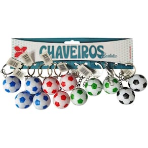 Chaveiro Bola Futebol 3,5 Cm 12 Unid - Make+