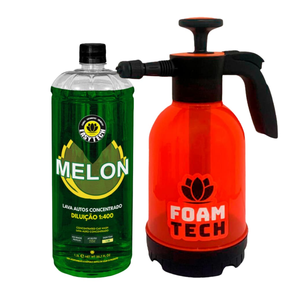 Kit Pulverizador Foam Tech 2L + Shampoo Melon 1,5L  Easytech