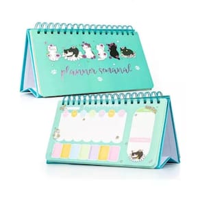 Agenda Planner Semanal Gatinhos 52 Páginas Capa 2- Quanhe