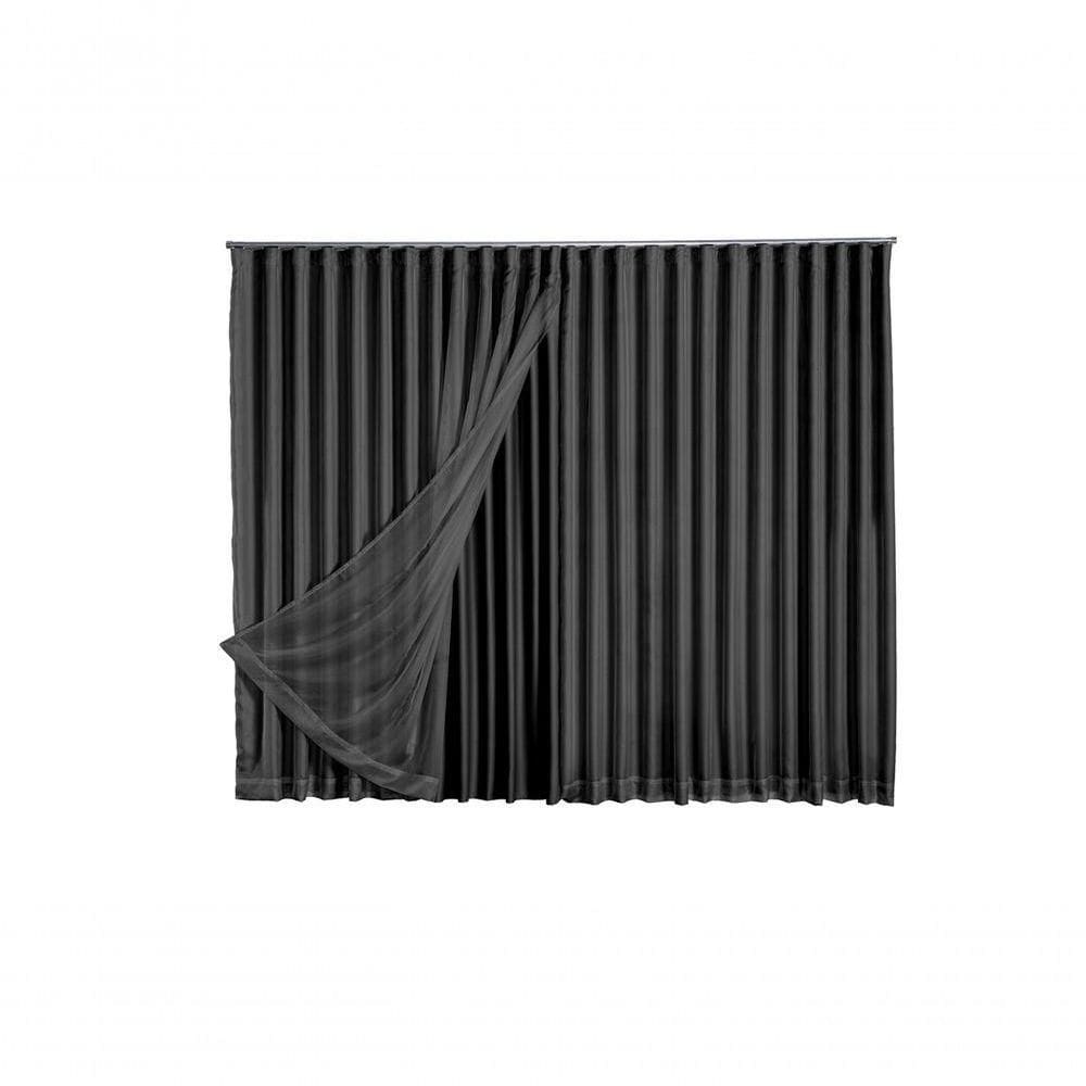 Cortina Blackout Com Voil 5,00x2,30 Para Trilho Suíço preto