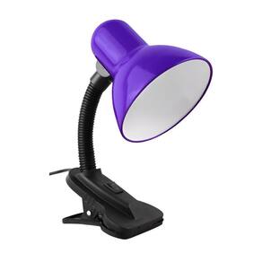 Luminária Articulada Com Garra Presilha E27 Bivolt Cor Roxa