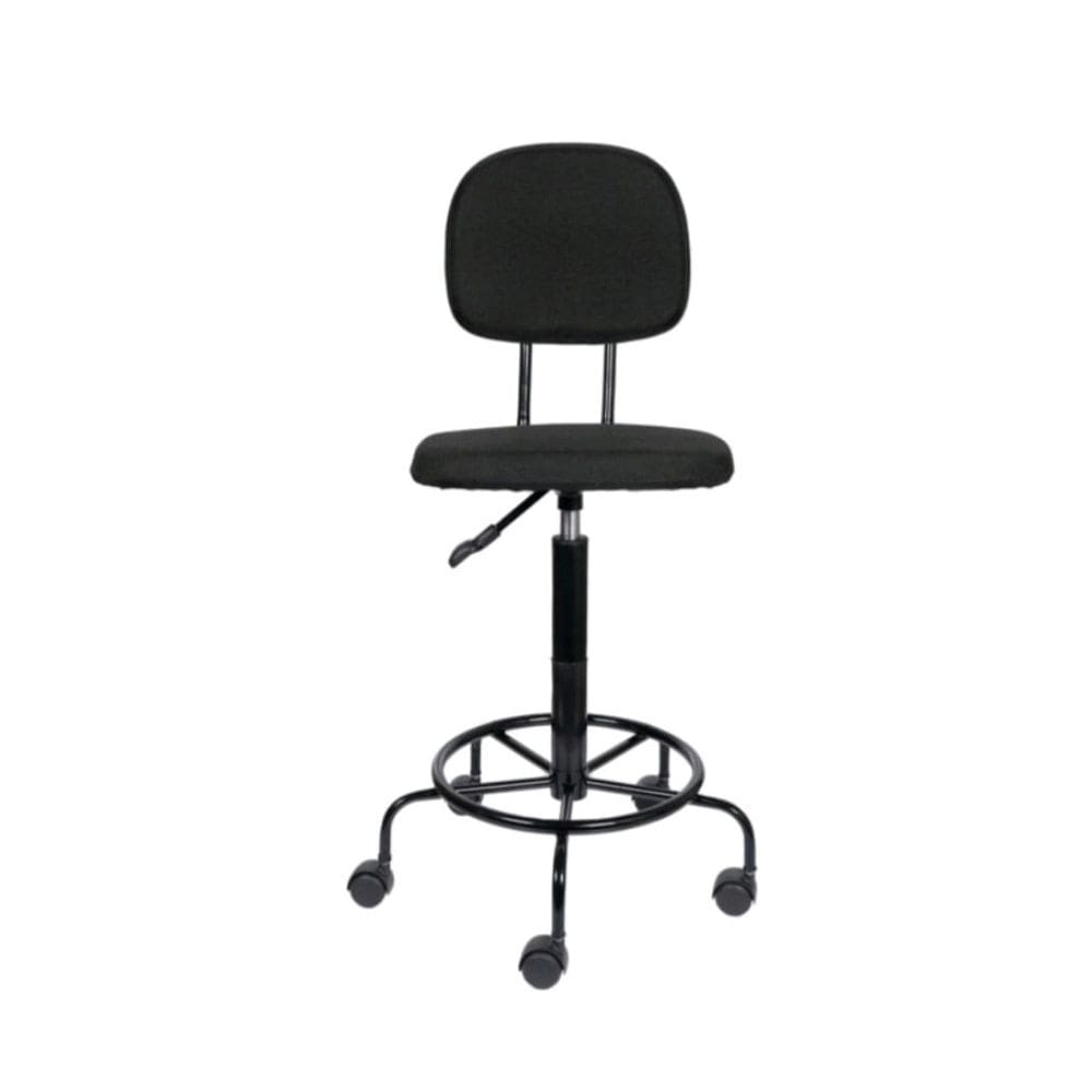Cadeira caixa alta L duplo base semi tecido preto