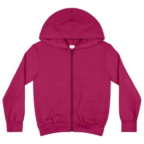 Jaqueta Moletom Flanelado Punho e Capuz Menina Infantil Cores
