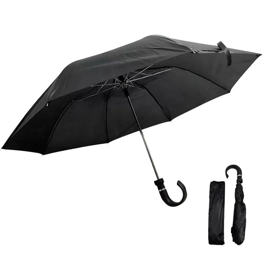 Guarda Chuva Preto Compacto Automático Para Bolsa Ou Mochila