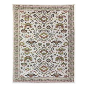Tapete Sala Oriental 150X200 Cm Cinza Verde Sem Pelo
