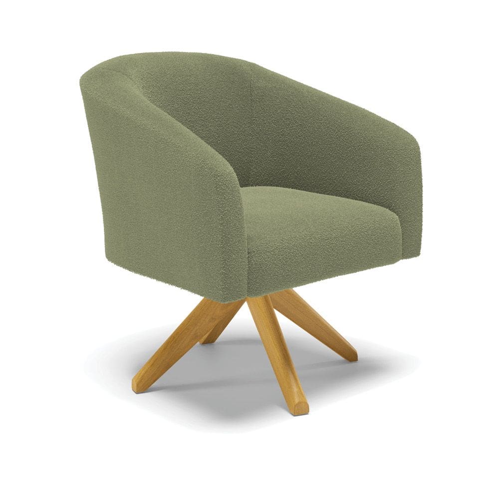 Poltrona Decorativa Giratória MA30 Stella Bouclê Pistache - D`Rossi