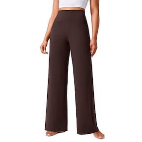 Calças de ioga CRZ YOGA Butterlift de cintura alta, perna larga, marrom S