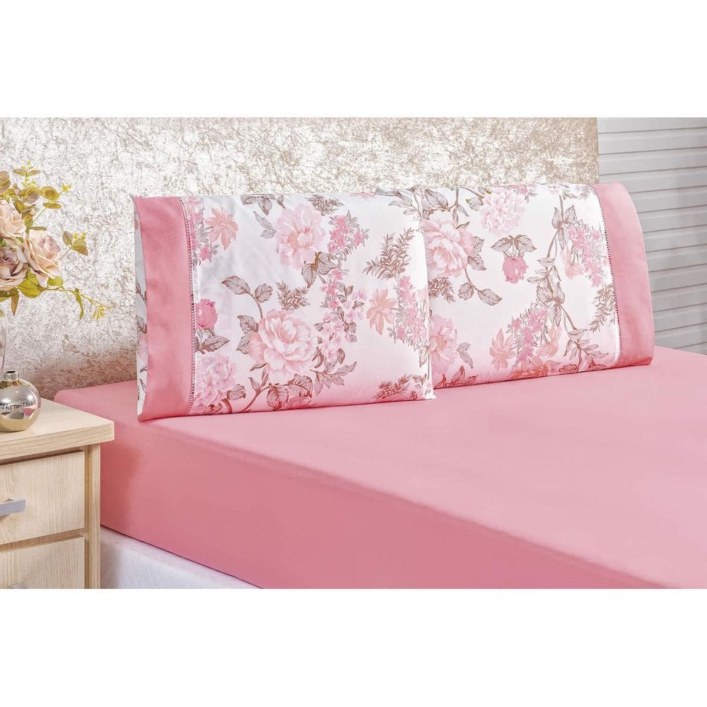 Lençol Casal Queen Micropercal 200 Fios Naturale 03 Peças