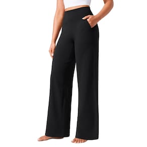Calças de ioga CRZ YOGA Butterlift de cintura alta, perna larga, pretas, XL