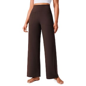 Calças CRZ YOGA Butterlift de cintura alta, perna larga, marrom, M, mulher