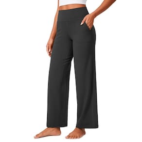 Calças de ioga CRZ YOGA Butterlift de cintura alta, perna larga, cinza M