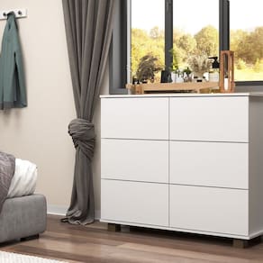 Cômoda 6 Gavetas 120cm X 94cm X 40cm Liz Yescasa Branco