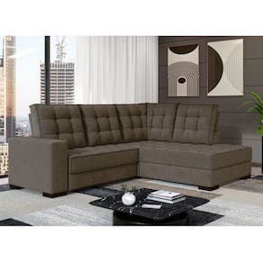 Sofá Canto Retrátil e Reclinável Munique Tamanho 220cm X 175cm Marrom
