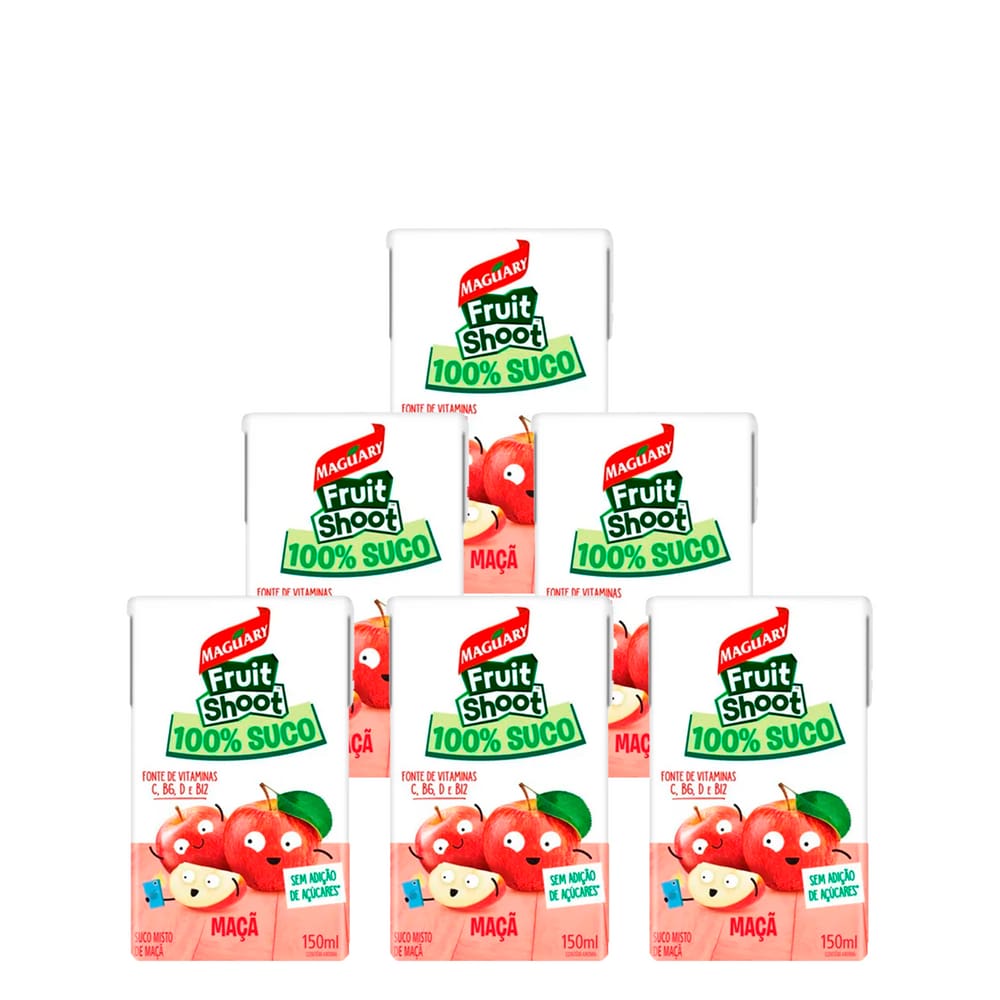 Suco de Maçã Maguary 100% Fruit Shoot 150ml 6 Unidades