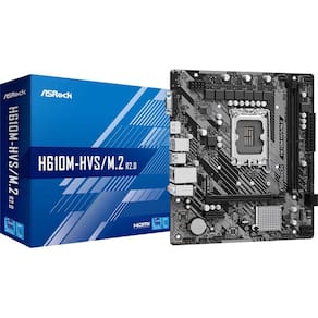 Placa Mae ASROCK H610M-HVS/M.2 R2.0 LGA1700 2XDDR4 3200 DIMM 64GB 4XSATA3 2XUSB3.2 4XUSB2.0