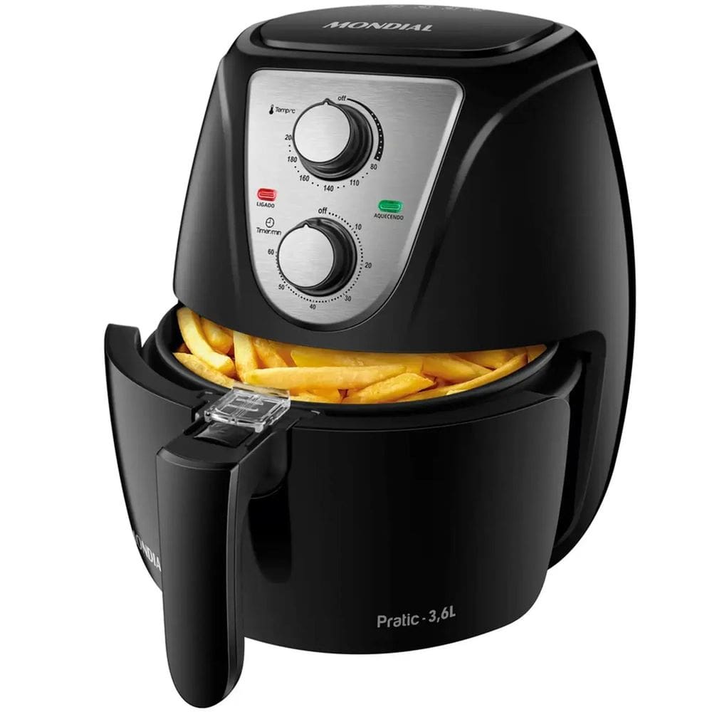 Fritadeira AIR FRYER Mondial 3,6L AF36 - 75992-01  PRETO/INOX  110 VOLTS