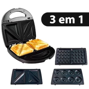 Sanduicheira Multifuncional 3 Em 1 Waffle Donut Bolinho Voltagem:110V