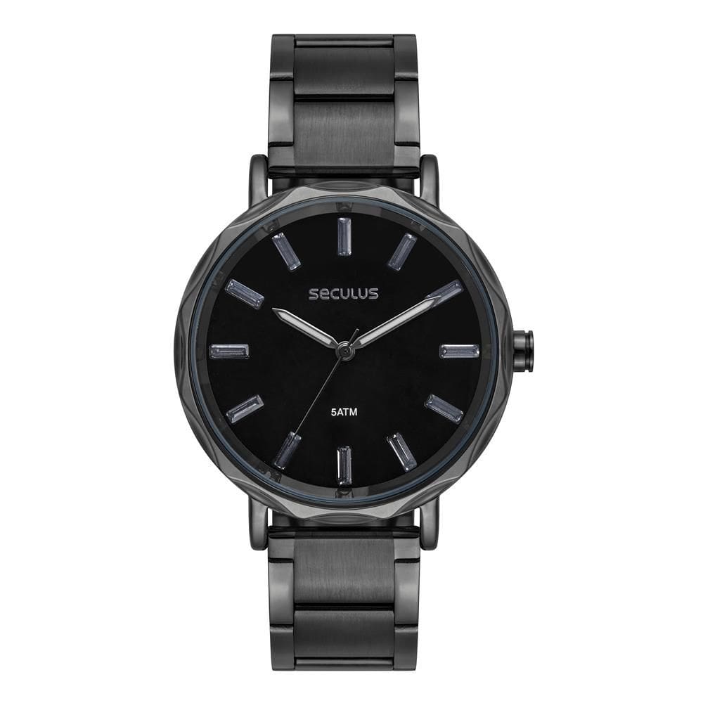 Relógio Seculus Feminino Ref: 77319lpsvps3 Fashion Black
