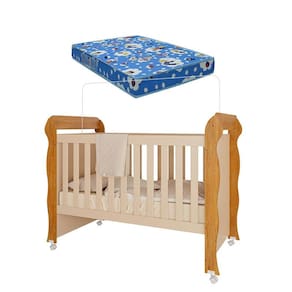 Berço Americano Mirelle Off White Bétula com Colchão Ortobom– Carolina Baby