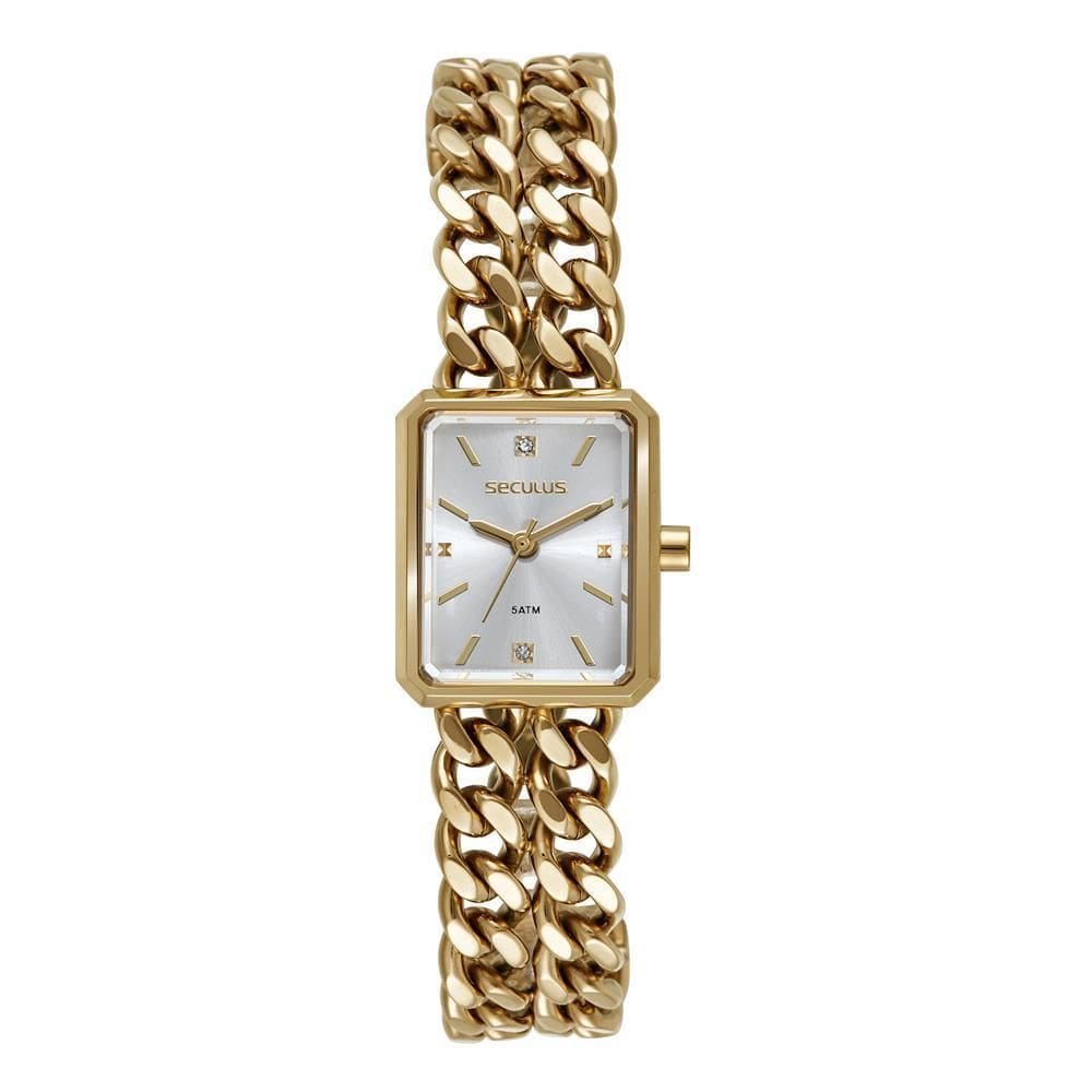 Relógio Seculus Feminino Ref: 23735Lpsvda1 Retangular