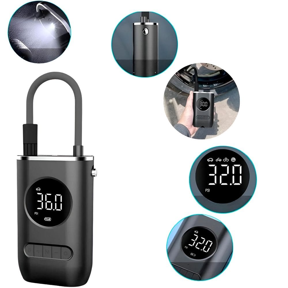 Compressor Calibrador Ar Digital USB Portátil Recarregável
