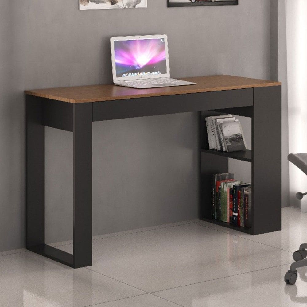 Mesa Escrivaninha 3015 1 Gaveta Montana/Preto - Quiditá Móveis