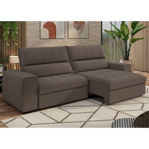 Sofá 4 Lugares Retrátil e Reclinável 295 Cm Ac220 Barcelona Marrom