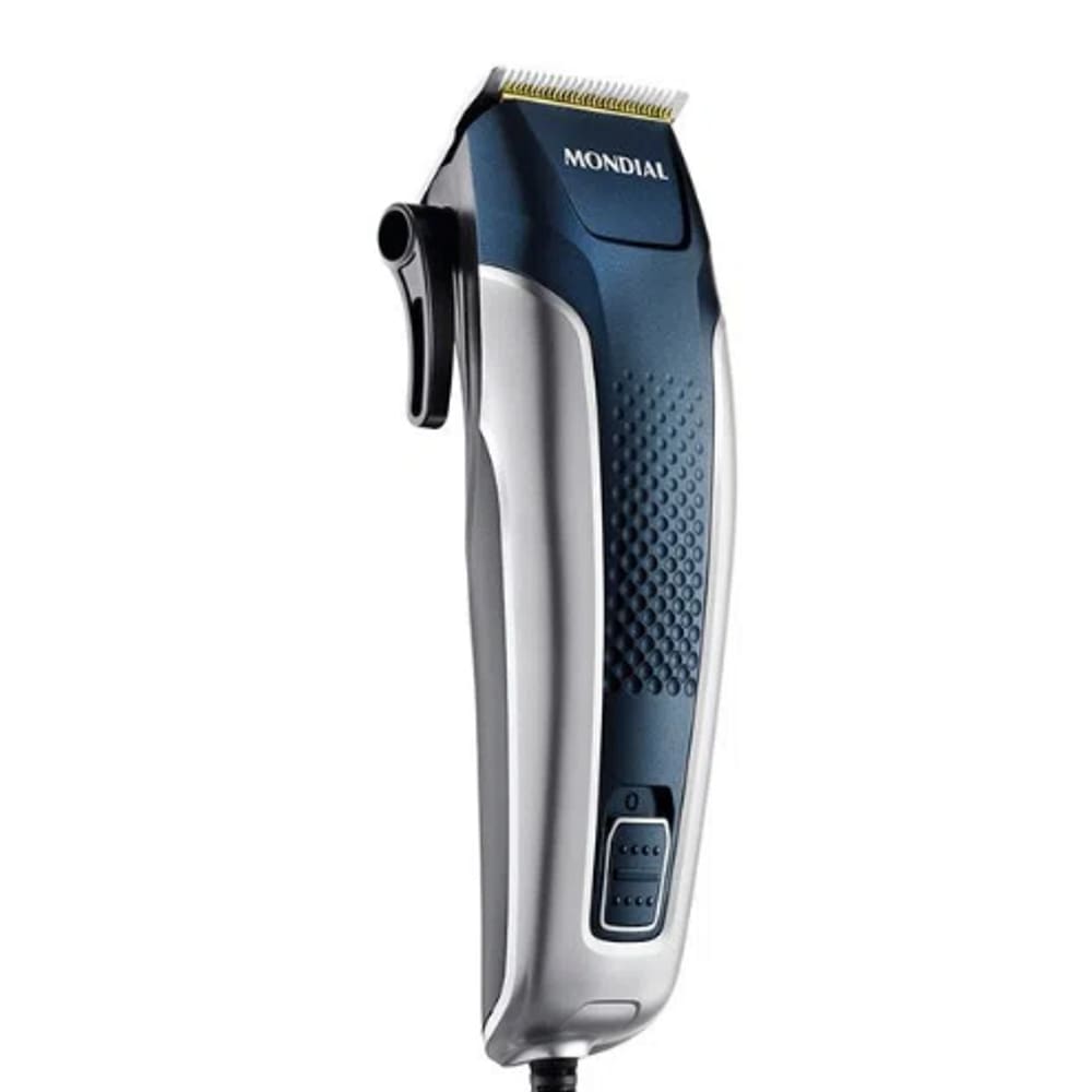 Maquina De Cortar Cabelos Mondial10w Prata/Azul 220V