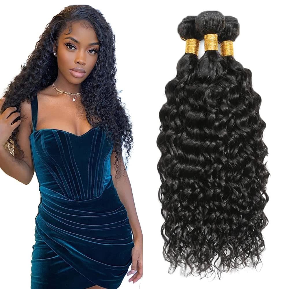 #1B Pacotes de cabelo humano Water Wave 3 Bundle 26 cm 28 cm 30 cm NecVDCVs