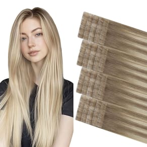Extensões de cabelo COOKAYU Invisi Edge Tape-in Ash Brown-Platinum