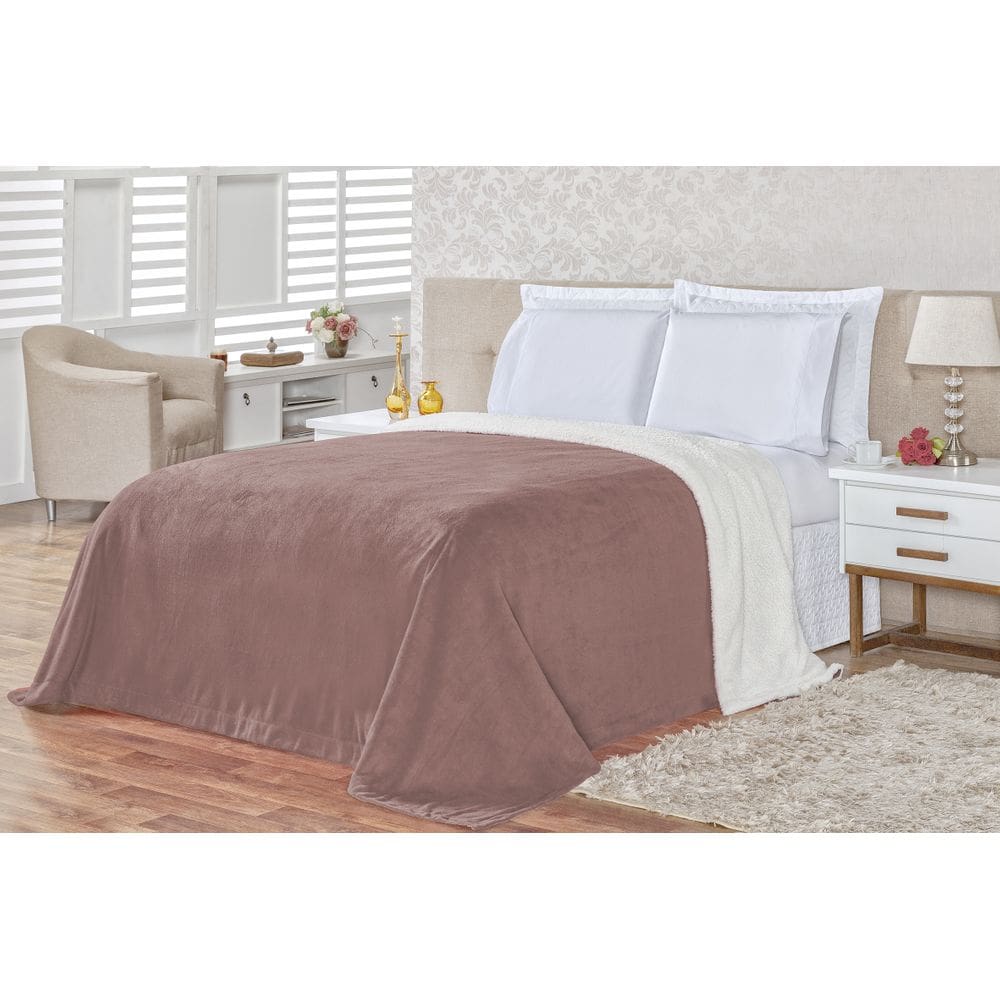Cobertor Alaska Queen 1 Peça  Rosê