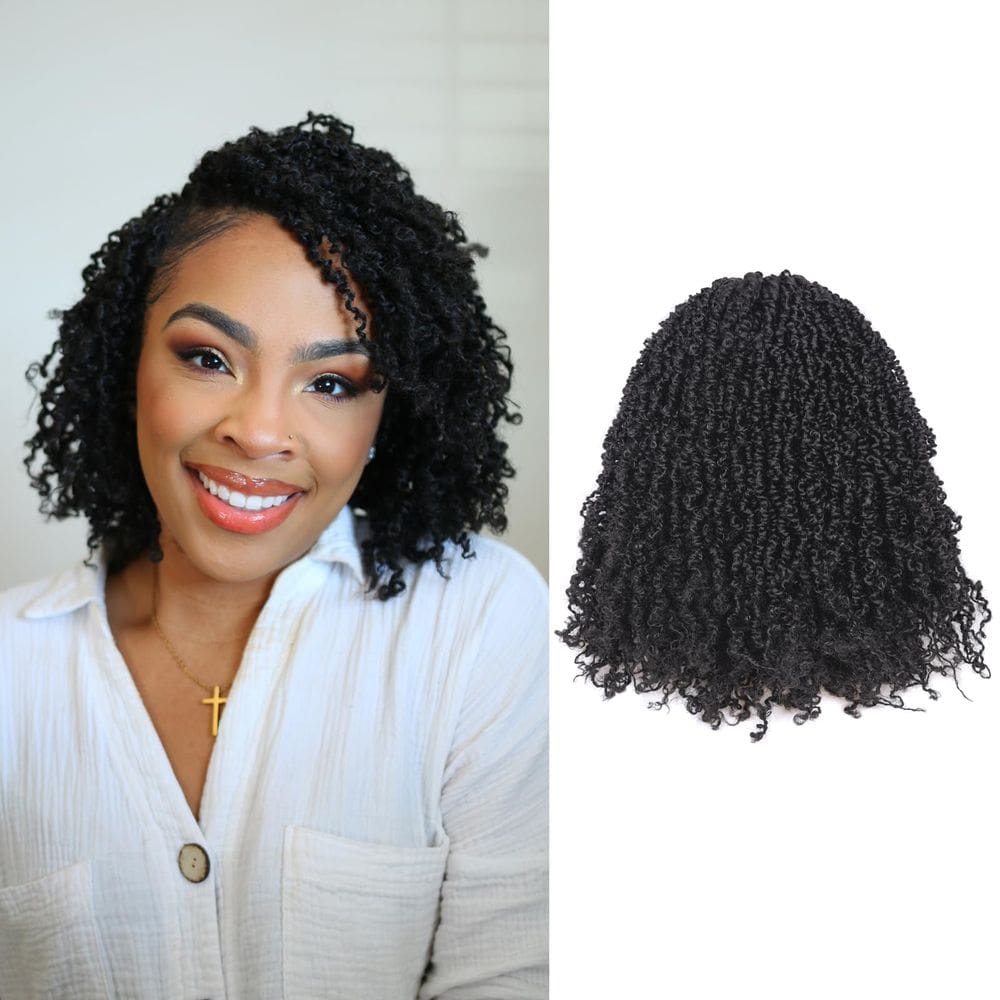ToyoTress Yanky Twist para cabelo de crochê, 10 polegadas, preto azeviche, 8 pacotes
