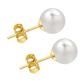 Brincos HAINBAG Freshwater Pearl em ouro 18K vermeil para mulheres