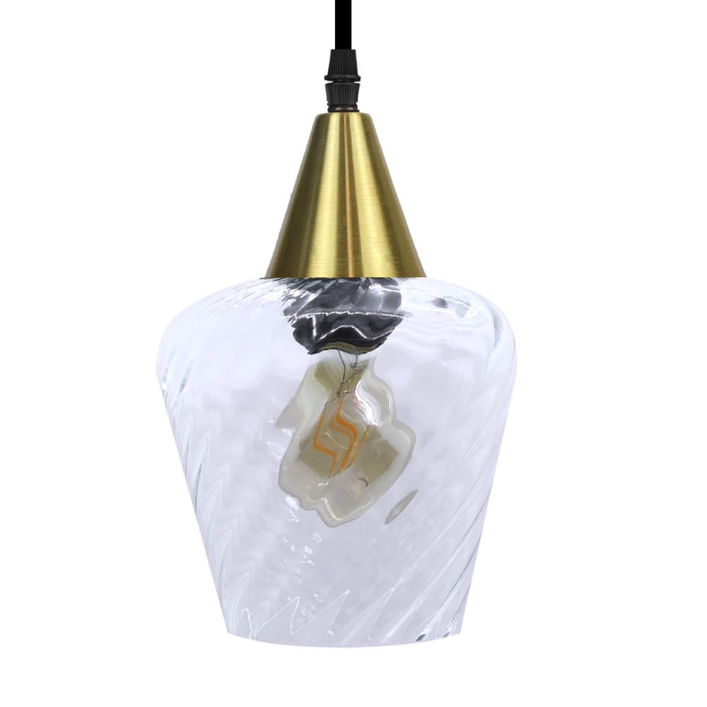 Lustre Pendente Taschibra Monalisa Transparente E27 Bivolt Ouro