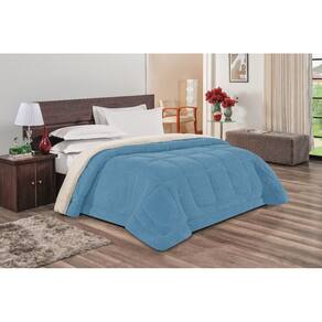 Coberdrom Everest Queen Sherpa Dupla Face Azul