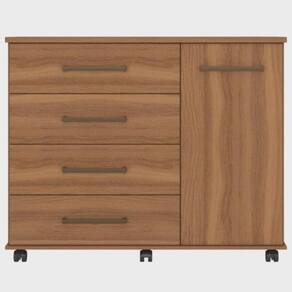 Cômoda Demóbile Flora Com Rodízios 1 Porta 4 Gavetas