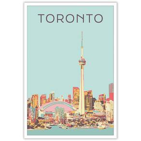 Cartazes de tela vintage com paisagem da cidade de Toronto 40x60cm