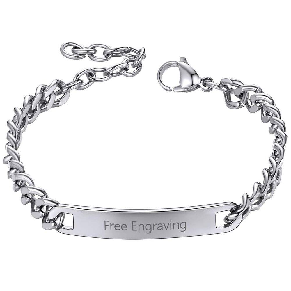 ID Bracelet ChainsHouse Cuban Curb de aço inoxidável 19cm-21cm