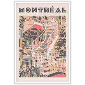 Arte de parede Vintage Montreal City Landscape 40x60cm Impressão em tela