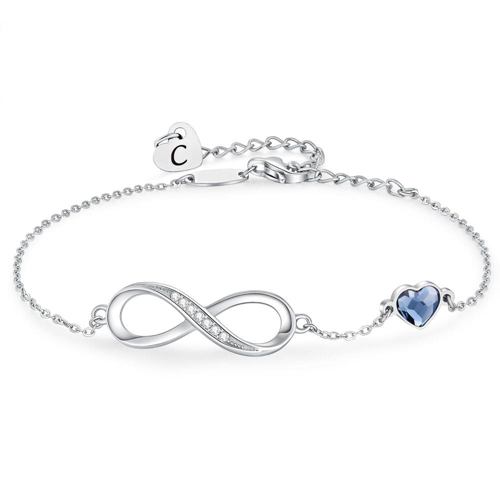 Pulseira CDE Rose Gold Initial Heart Infinity para mulheres