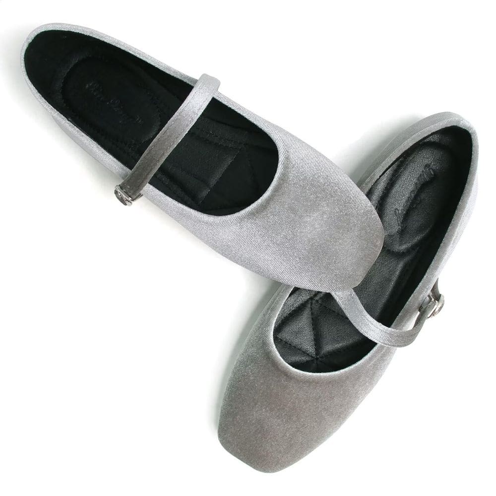 Rede de pesca feminina de camurça para ballet Flats WENJIAZHIZHI, cinza, tamanho 35 (4,5)