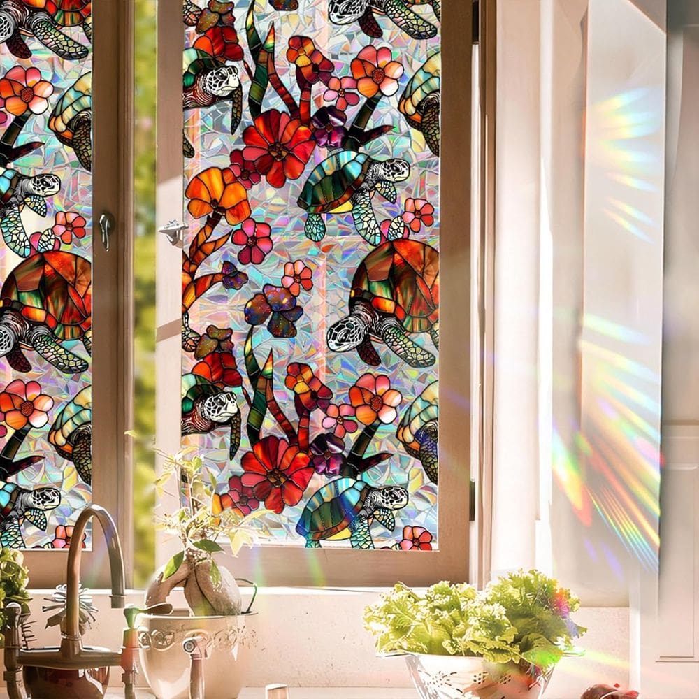 Película de janela Stained Glass Cling Rainbow Tinted Magnolia 45x200cm