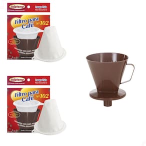 Kit 2 Coadores Filtro De Café Injetemp Sintético 102 E Porta Filtro Com Funil 102