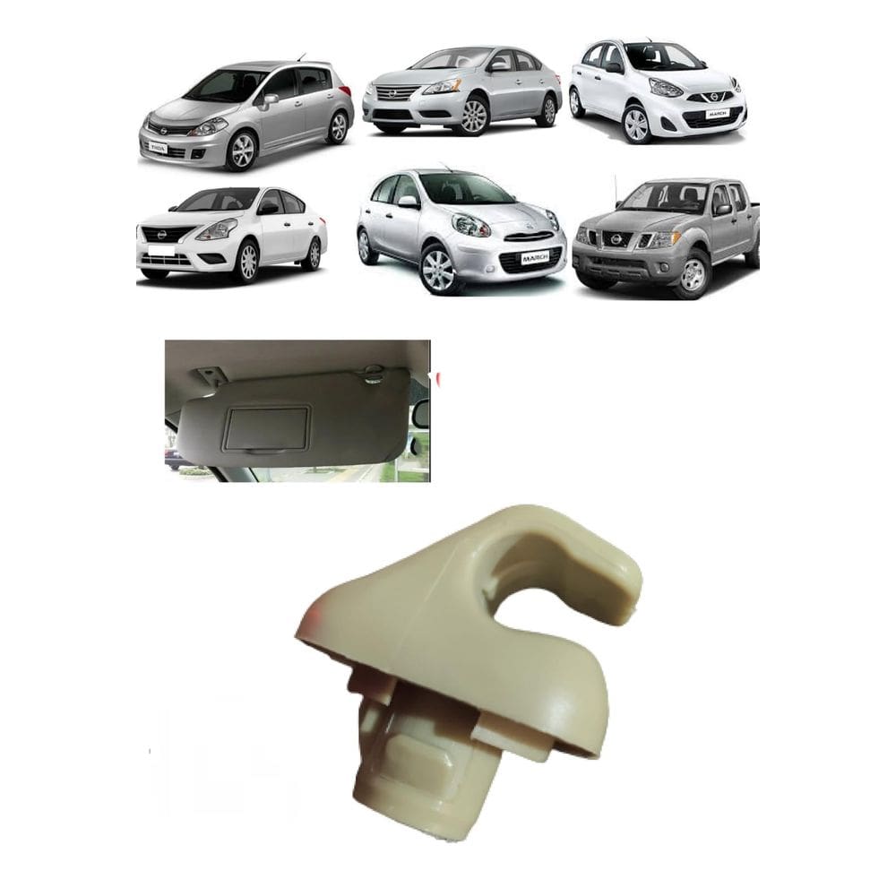 Suporte Presilha Grampo Para Sol Bege Niss Frontier March Versa Sentra Tiida 2009 2010 2011 2012 2013 2014 2015 2016