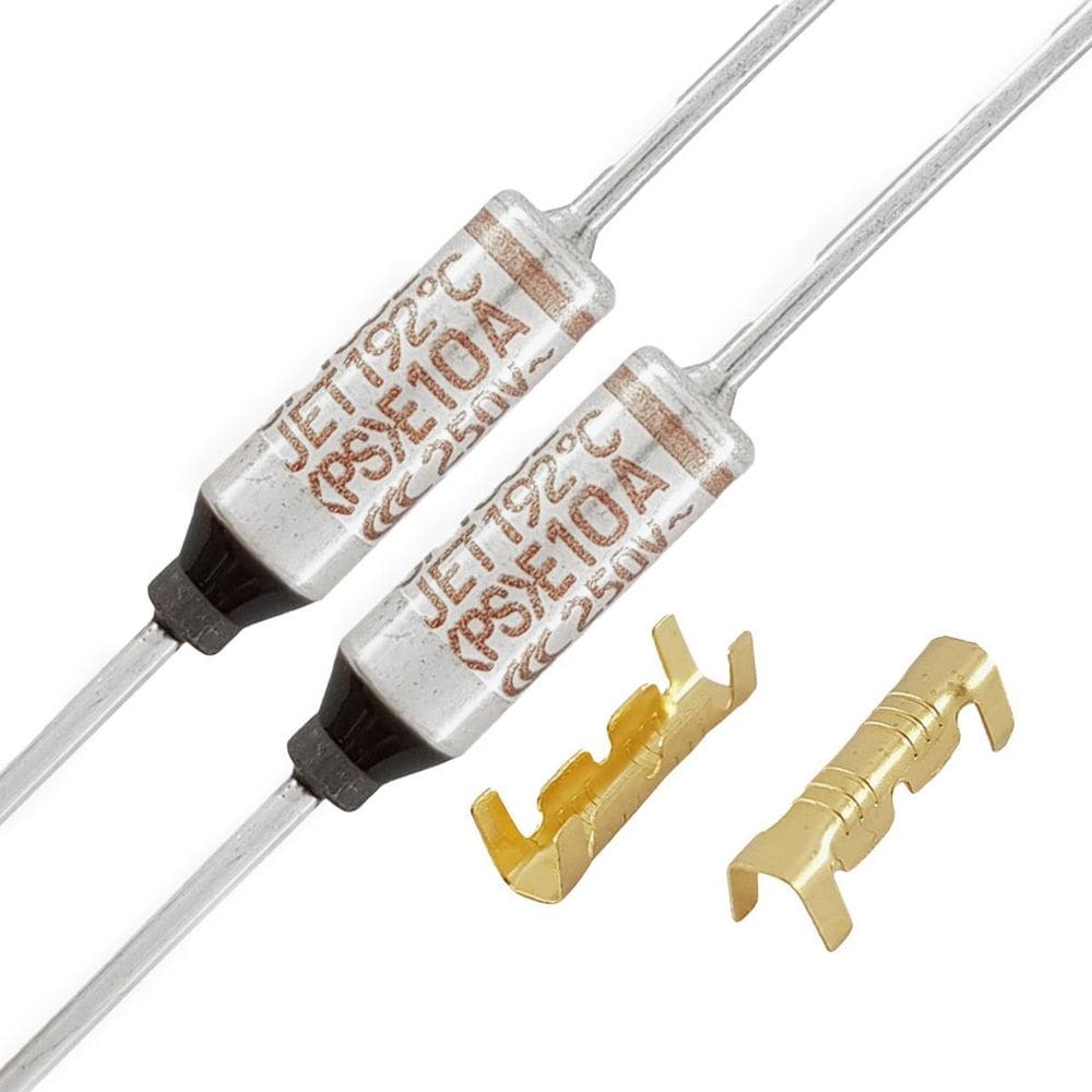 Fusível Térmico 192C Graus 10A 250V 2 Pçs + 4 Terminais Luva