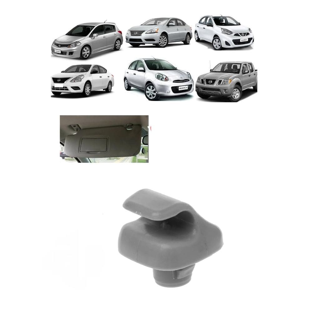 Suporte Presilha Grampo Para Sol Cinza Niss Frontier March Versa Sentra Tiida 2009 2010 2011 2012 2013 2014 2015 2016