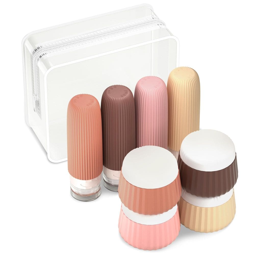 Garrafas de viagem Mrsdry, pacote com 8, 90 ml com bolsa transparente de silicone