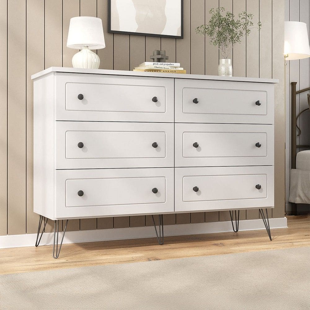 Cômoda Fort 6 Gavetas 100% Mdf Branco - Manbel