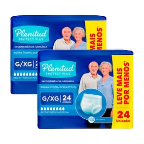 Kit 2 Roupa Íntima Plenitud Protect Plus Unissex Tamanho G/XG 24 Unidade cada