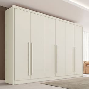 Guarda-Roupa Casal Valencia 6 Portas 6 Gavetas 100% Mdf Off White - Mademarques